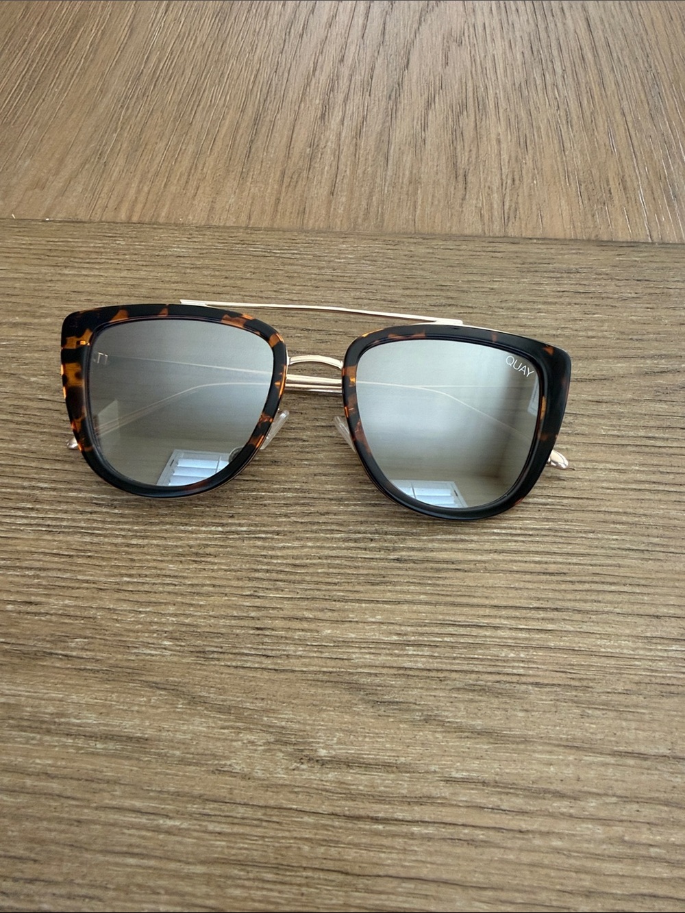 Quay Australia Tortoiseshell Cat-Eye Sunglasses with Gold Frame